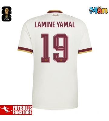 Spanien Lamine Yamal #19 Bortatröja VM 2026 Kortärmad